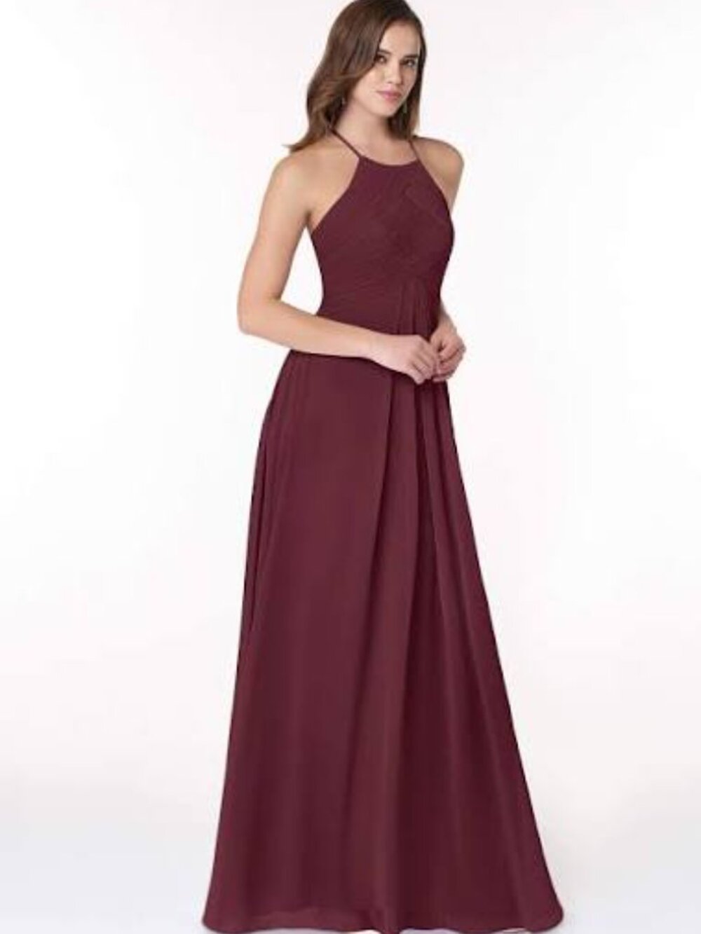 Azazie Ginger Allure Cabernet Maxi Dress NWT - Picture 2 of 15